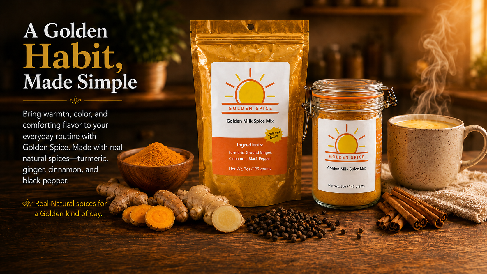 Golden Milk Spice Mix – 4.5oz Pouch