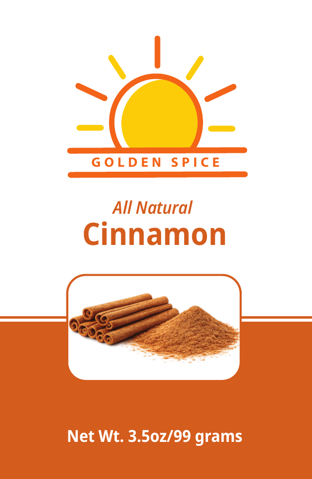 Golden Spice All Natural Cinnamon 3.5oz - front label