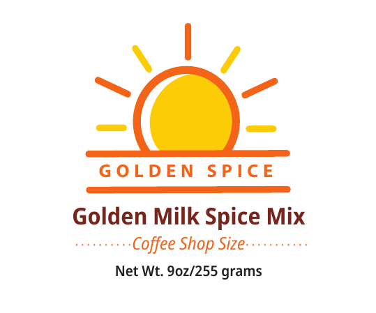 Golden Spice Golden Milk Spice Mix Coffee Shop Size 9oz - front label